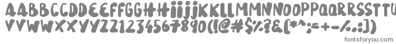 SnowySkies-fontti – harmaat kirjasimet valkoisella taustalla