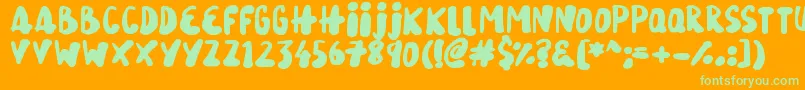 SnowySkies Font – Green Fonts on Orange Background