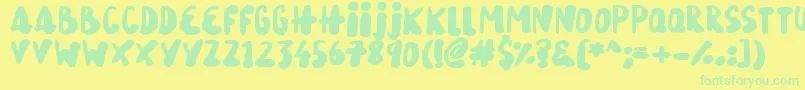 SnowySkies Font – Green Fonts on Yellow Background