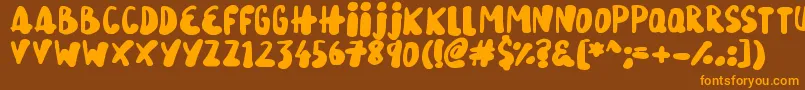 SnowySkies Font – Orange Fonts on Brown Background