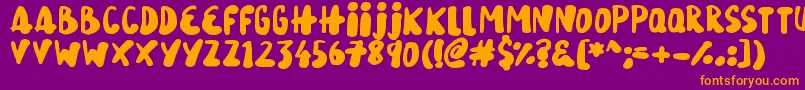 SnowySkies Font – Orange Fonts on Purple Background