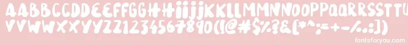 SnowySkies-Schriftart – Weiße Schriften auf rosa Hintergrund