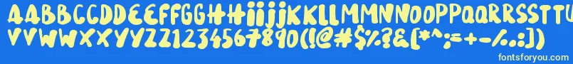 SnowySkies-Schriftart – Gelbe Schriften auf blauem Hintergrund