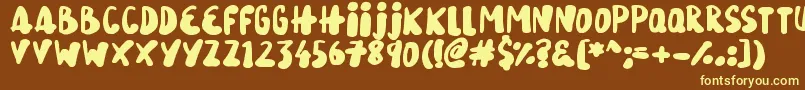 Шрифт SnowySkies – жёлтые шрифты на коричневом фоне