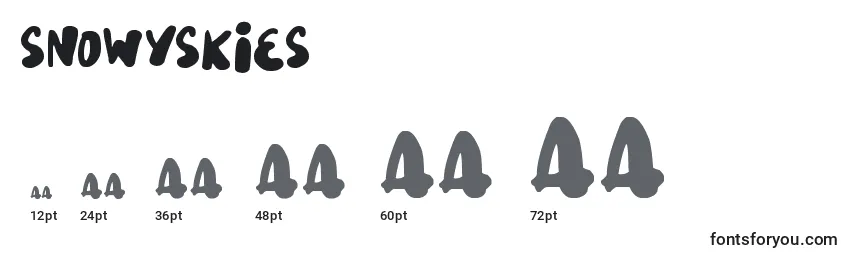 Größen der Schriftart SnowySkies (99328)