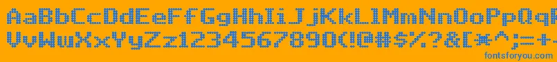 MatrixComplexNc Font – Blue Fonts on Orange Background