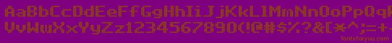MatrixComplexNc-Schriftart – Braune Schriften auf violettem Hintergrund