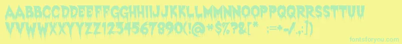 ExquisiteCorpse Font – Green Fonts on Yellow Background
