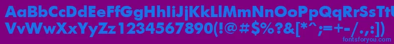 フォントFtx1 – 紫色の背景に青い文字