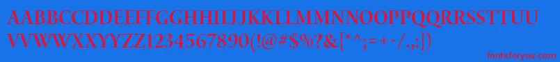 WaterstitlingproSbscn Font – Red Fonts on Blue Background