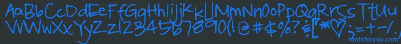 DjbPoppyseed Font – Blue Fonts on Black Background