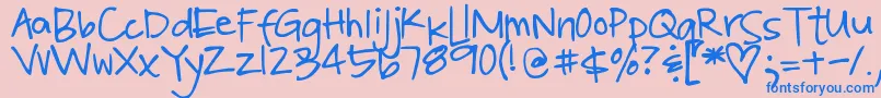 DjbPoppyseed Font – Blue Fonts on Pink Background