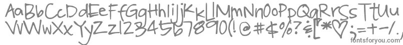 DjbPoppyseed-fontti – harmaat kirjasimet valkoisella taustalla
