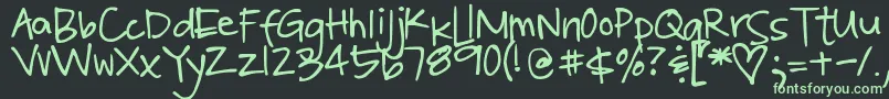 DjbPoppyseed Font – Green Fonts on Black Background