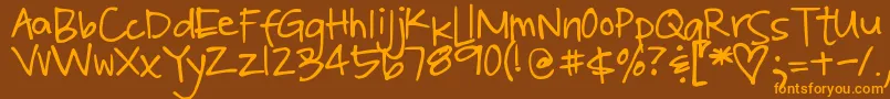 DjbPoppyseed Font – Orange Fonts on Brown Background