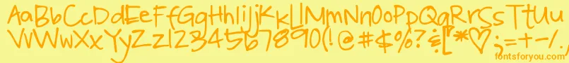 DjbPoppyseed Font – Orange Fonts on Yellow Background