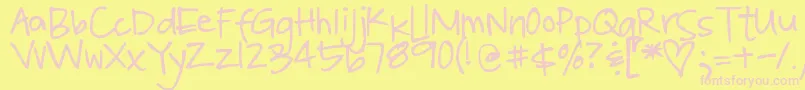 DjbPoppyseed Font – Pink Fonts on Yellow Background