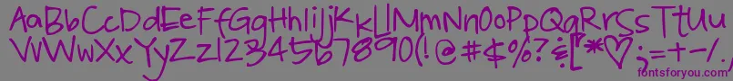 DjbPoppyseed Font – Purple Fonts on Gray Background