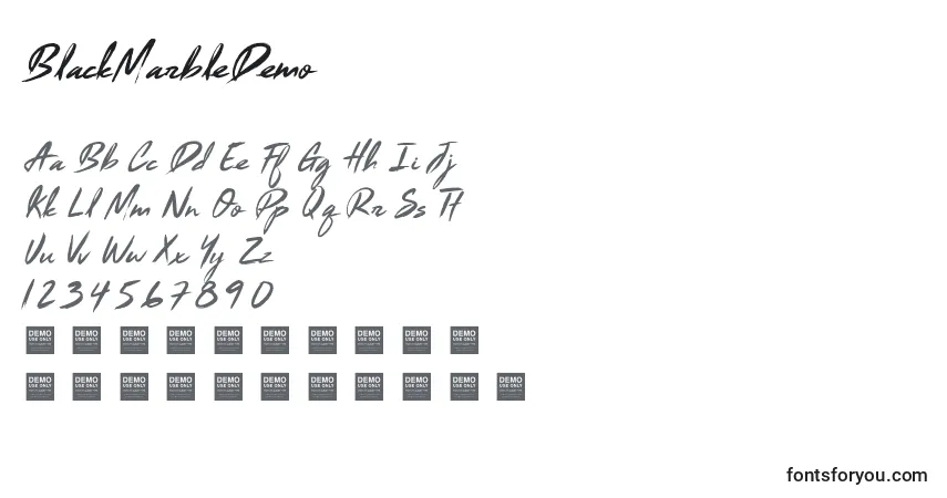 Schriftart BlackMarbleDemo – Alphabet, Zahlen, spezielle Symbole