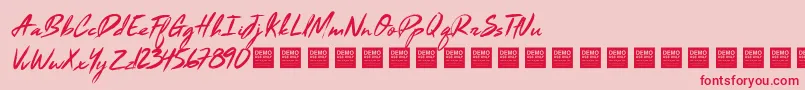 BlackMarbleDemo Font – Red Fonts on Pink Background