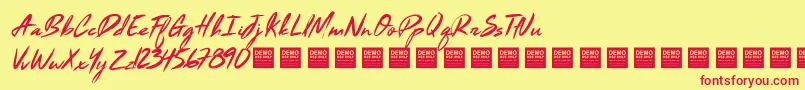 BlackMarbleDemo Font – Red Fonts on Yellow Background