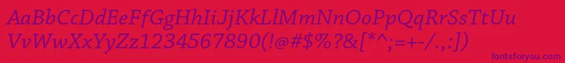 ChaparralproItcapt Font – Purple Fonts on Red Background