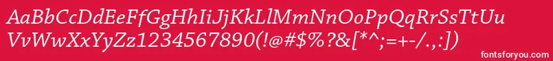 ChaparralproItcapt Font – White Fonts on Red Background