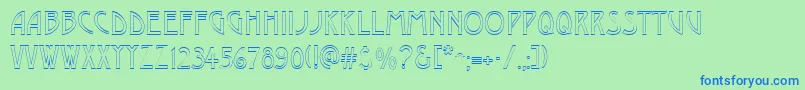 DustineRegular Font – Blue Fonts on Green Background