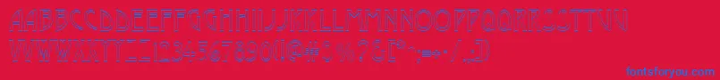 DustineRegular Font – Blue Fonts on Red Background