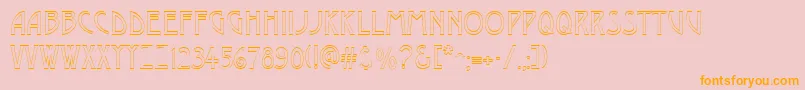 DustineRegular-Schriftart – Orangefarbene Schriften auf rosa Hintergrund