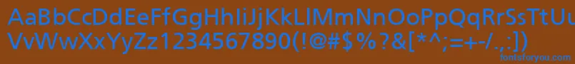 Czcionka ForeignerNormal – niebieskie czcionki na brązowym tle