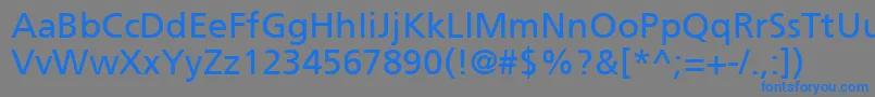 フォントForeignerNormal – 灰色の背景に青い文字