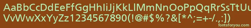 ForeignerNormal-Schriftart – Grüne Schriften auf braunem Hintergrund