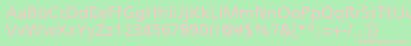 ForeignerNormal Font – Pink Fonts on Green Background