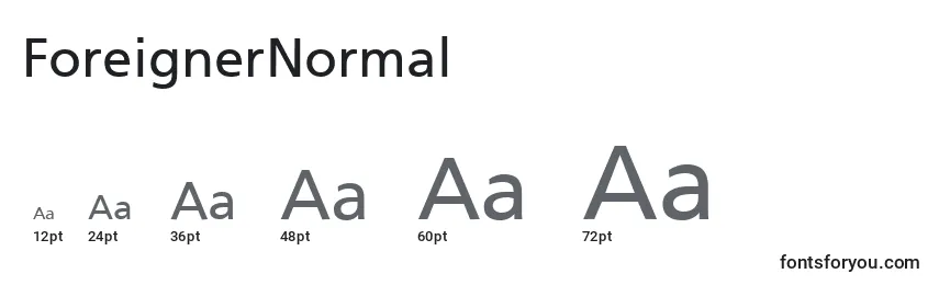 ForeignerNormal Font Sizes