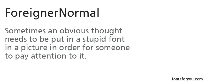 Review of the ForeignerNormal Font