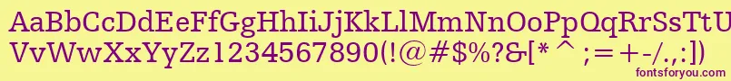HumanistSlabserif712Bt Font – Purple Fonts on Yellow Background