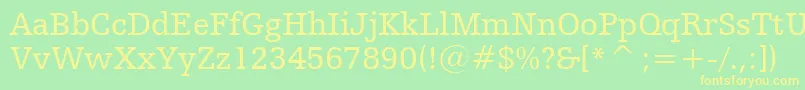 HumanistSlabserif712Bt Font – Yellow Fonts on Green Background