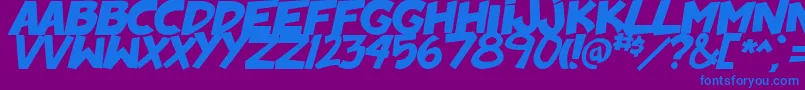 BadonkADonk2BoldItalic Font – Blue Fonts on Purple Background