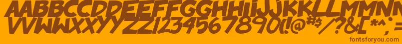 BadonkADonk2BoldItalic-Schriftart – Braune Schriften auf orangefarbenem Hintergrund
