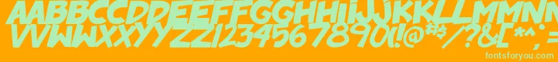 BadonkADonk2BoldItalic-Schriftart – Grüne Schriften auf orangefarbenem Hintergrund
