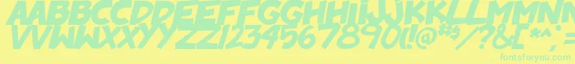 BadonkADonk2BoldItalic Font – Green Fonts on Yellow Background