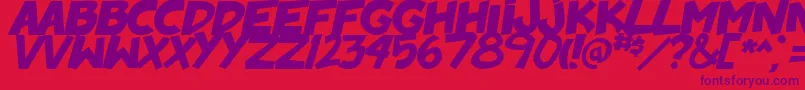 BadonkADonk2BoldItalic Font – Purple Fonts on Red Background
