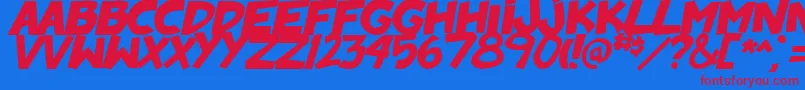 BadonkADonk2BoldItalic Font – Red Fonts on Blue Background