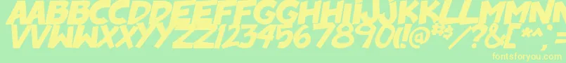 BadonkADonk2BoldItalic Font – Yellow Fonts on Green Background