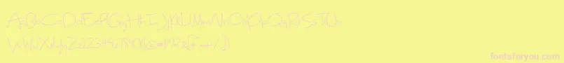 BmdSweetHomeOklahoma-Schriftart – Rosa Schriften auf gelbem Hintergrund