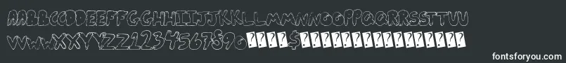 Cutefold-fontti – valkoiset fontit mustalla taustalla
