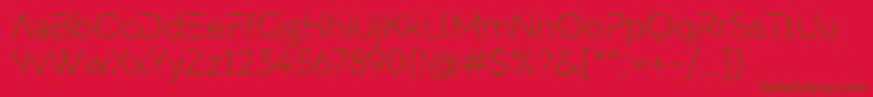 MadeEvolveSansLightEvoPersonalUse Font – Brown Fonts on Red Background