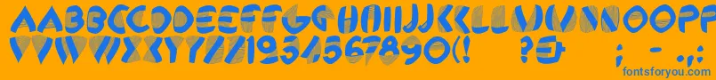 Remembercassandre-Schriftart – Blaue Schriften auf orangefarbenem Hintergrund