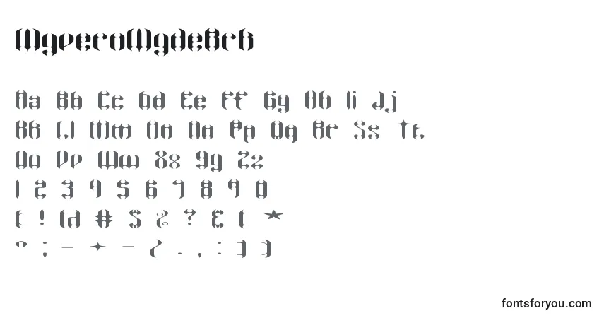 Czcionka WyvernWydeBrk – alfabet, cyfry, specjalne znaki